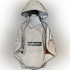 Members Only x NASA Windbreaker Jacket Silver Reflective  2XL